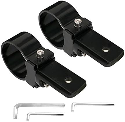 Heavy-Duty 180° Adjustable 2.0 Tubular Clamp Light Mounts for Offroad LED Light Bar Easy Positioning on Trucks & Commercial Vehicles， High-Grade Light Weight Aluminum， Black Sleek Finish， 2 PCS Set