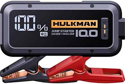 HULKMAN Alpha100 Jump Starter 4000 Amp 32000mAh Car Starter with -40℉ Start Tech PD 65W Lithium Portable Car Battery Booster Pack for up to 10L Gas and 10L Diesel Engines
