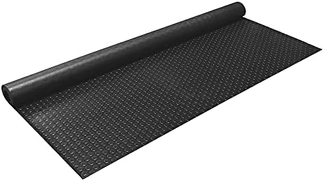 IncStores 2.5mm Thick Commercial-Grade Nitro Roll Garage Floor Mat | Flexible Vinyl Floor Mat for a Stronger and Safer Garage， Workshop， or Trailer | Coin-Top， Midnight Black， 7.5’ x 50’