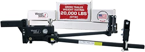 Weigh Safe TrueTow Weight Distribution WSWD6-2.5 with 4 Point Sway Control & Weight Gauge， 6 Drop 2.5 Shank 20，000 LBS Max GTW 2，200 LBS Max Tongue Weight - Includes 2-5/16 Tow Ball & 1 Pc Lock Set