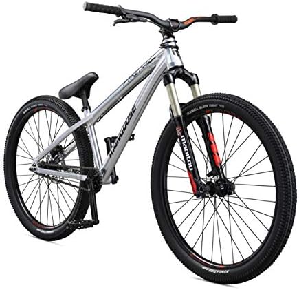 Mongoose Fireball Dirt Jump Mens and Womens Mountain Bike， 26-Inch Wheels， Mechanical Brakes， T1 Aluminum Frame