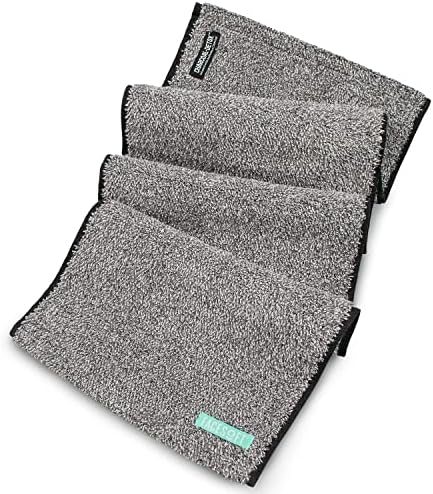FACESOFT Charcoal-Detox Towel | Infused with Activated Charcoal for Detoxifying Skin | Super Soft， Absorbent & Eco-Friendly | Workout， Yoga， Sports Towel | 38x10 inches