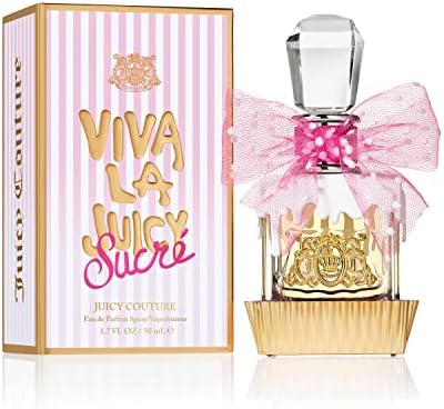 Juicy Couture， Viva La Juicy Sucre Eau De Parfum， Women’s Perfume with Notes of Peach， Orange Flower & Whipped Cream - Fruity & Sweet Perfume for Women， EDP Spray， 1.7 Fl Oz