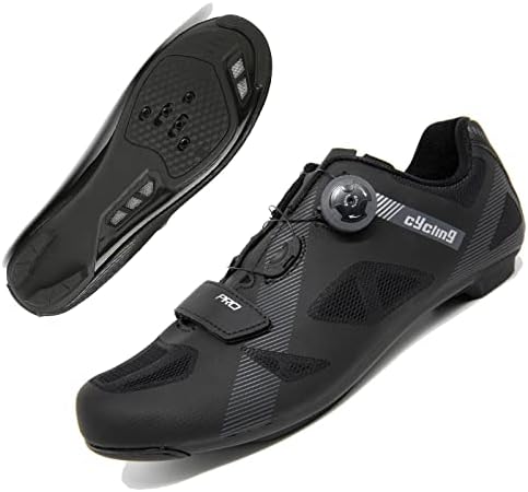 Mens Cycling Shoes Compatible with pelaton Indoor Road Bike Shoes Ride Bike Shoes for Men with Look SPD-SL Delta Cleats
