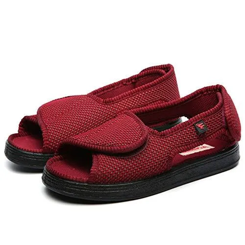 Diabetic Footwear Swollen Feet Slippers Adjustable Orthopedic Wide Shoes Open Toe for Diabetic &amp; Edema Elderly Men