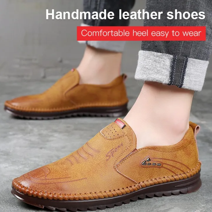 ECOOL Handmade Casual Leather Shoes for Men