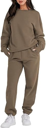 ANRABESS Women’s Two Piece Outfits Sweatsuit Lounge Matching Sets Sweatshirt Jogger Pants Sweat Set Tracksuit