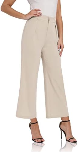 siliteelon Women High Waist Casual Wide Leg Long Palazzo Pants Trousers Comfy Work Dress Pants