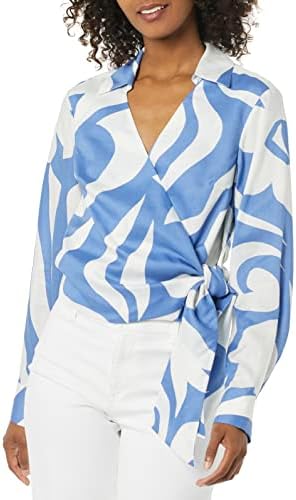 Rebecca Taylor Women’s Silhouette Fleur Long Sleeve Wrap Blouse