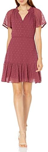 Rebecca Taylor Women’s Short Sleeve Dot Embroidery Dress