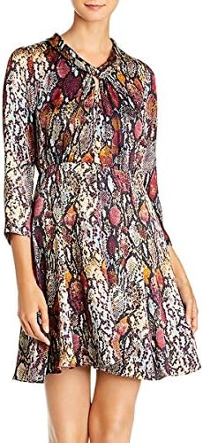 Rebecca Taylor Women’s Long Sleeve Animal Print Silk Mini Dress