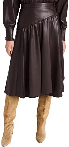 Rebecca Taylor Women’s Vegan Leather Midi Wrap Skirt