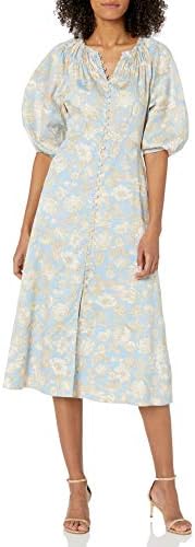 Rebecca Taylor Women’s Short Sleeve Satin Leaf Dress