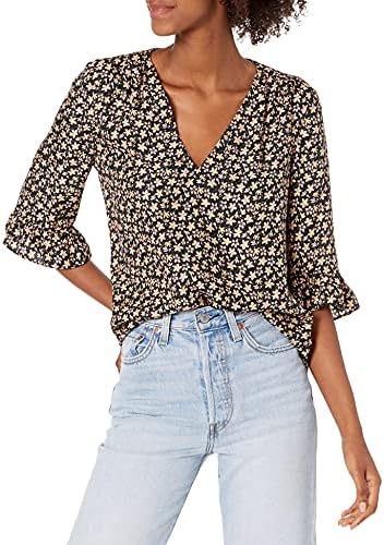 Rebecca Taylor Women’s Three Quarter Sleeved V-Neck Silk Blouse