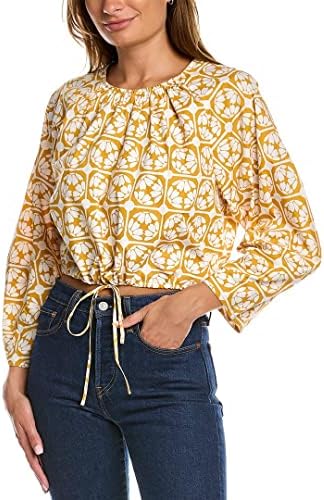 Rebecca Taylor Women’s Lattice Fleur Poplin Crop Top
