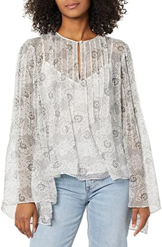 Rebecca Taylor Women’s Forget Me Not Fleur Silk Pintuck Blouse