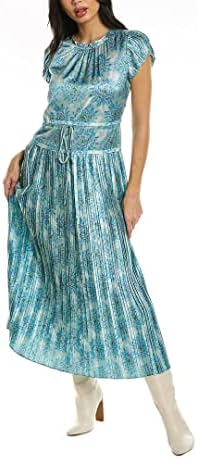 Rebecca Taylor Women’s Astera Fleur Pleated Puffed Sleeve Dress