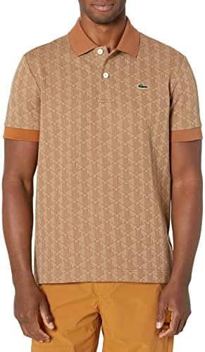 Lacoste Men’s Classic Fit Monogram Print Contrast Collar Polo
