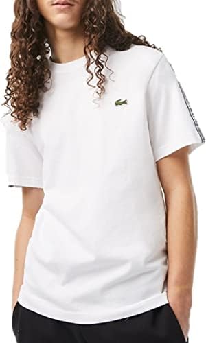 Lacoste Contemporary Collection’s Men’s Short Regular Fit Sleeve Taping Tee Shirt