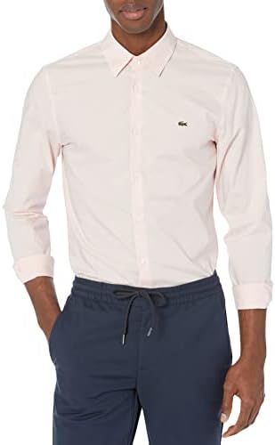 Lacoste Men’s Long Sleeve Solid Slim Fit Poplin Shirt