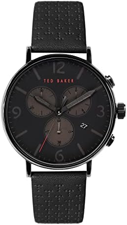 Ted Baker Men’s Quartz Leather Strap， Black， 20 Casual Watch (Model: BKPBAS2019I)