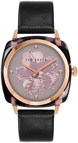 Ted Baker Women’s Quartz Leather Strap， Black， 20 Casual Watch (Model: BKPELS2019I)， Pink/Black
