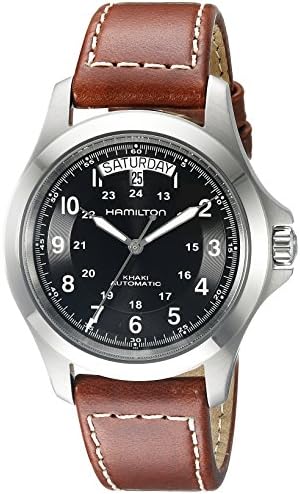 Hamilton Men’s H64455533 Khaki King Series Stainless Steel Automatic Watch with Brown Leather Band