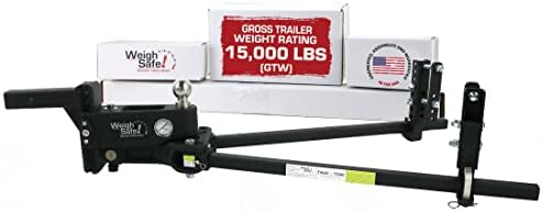 Weigh Safe TrueTow Weight Distribution WSWD6-2 with 4 Point Sway Control & Weight Gauge， 6 Drop 2 Shank 15，000 LBS Max GTW 1，500 LBS Max Tongue Weight - Includes 2-5/16 Tow Ball & 1 Pc Lock Set