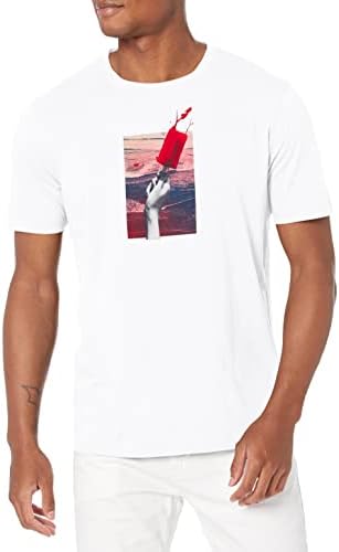 HUGO Men’s Regular Fit Short Sleeved T-Shirt with Printed Logo Artwork