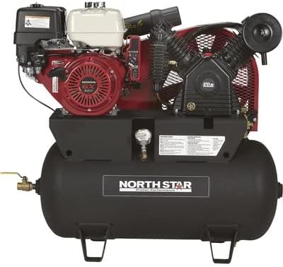 NorthStar Portable Gas Powered Air Compressor - Honda GX390 OHV Engine， 30-Gallon Horizontal Tank， 24.4 CFM at 90 PSI
