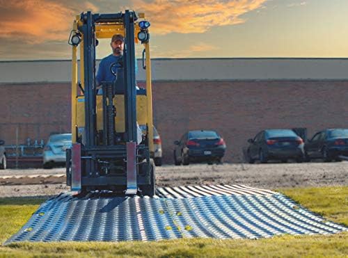 Mytee Products 12 Pcs Ground Protection Mats - Black， 3’ x 8’， Heavy Equipment Mats w/ 22 Pcs Single Connectors