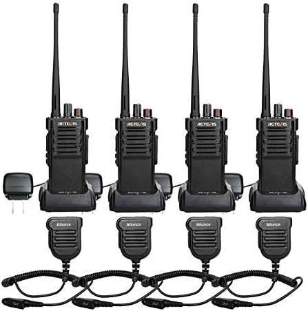 Retevis RT29 2 Way Radios Long Range，High Power Heavy Duty Two Way Radios，Rugged Walkie Talkies with Waterproof Speaker Mic 3200mAh Battery for Business Commercial(4 Pack)
