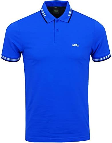Hugo Boss Men’s Paul Curved Royal Blue Short Sleeve Polo T-Shirt