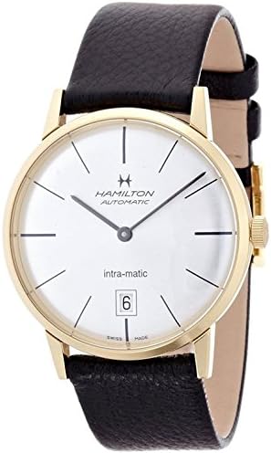 Hamilton Intra-Matic Silver Dial SS Black Leather Auto Men’s Watch H38475751