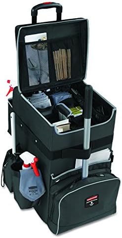 Rubbermaid Commercial Products-1902465 ， Executive Quick Carts Mobile/Travel Office Cart for Housekeeper， Sales Rep， Medical Professionals， Home Healthcare， Teachers - Large， Dark Gray
