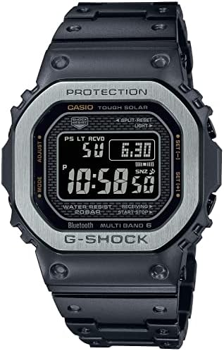 Casio GMW-B5000 Series G-Shock Wristwatch， Bluetooth-Equipped Solar Radio Control， Multi-Finished Black (Stainless Steel)