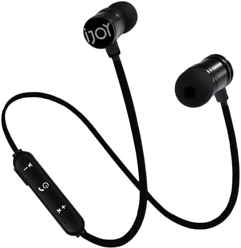 iJoy Headphones Wireless Bluetooth- Wireless Sports Earbuds IPX4 Sweatproof- Sport Headphones with Microphone， Bluetooth Earbuds for Workout， Running， Gym (Black)