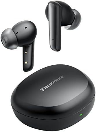 truefree T2 Wireless Earbuds Bluetooth 5.3 Headphones Wireless Earphones with 4 Mics Noise Cancelling for iOS/Android/Laptop， IPX4， Gaming/Deep Bass Music， 23Hrs of Playtime， Multiple Eartips(S/M/L)