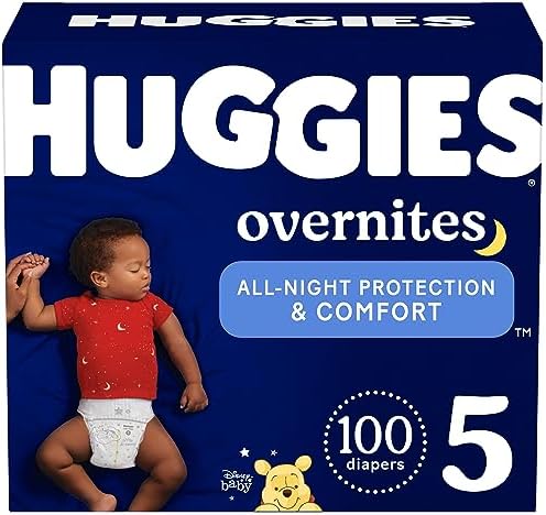 Huggies Overnites Size 5 Overnight Diapers (27+ lbs)， 100 Ct