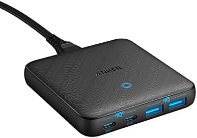 Anker 543 Charger (65W II)， PIQ 3.0 & GaN 4-Port Slim Fast Wall Charger， with Dual USB C Ports (45W Max)， for MacBook， USB C Laptops， iPad Pro， iPhone and More