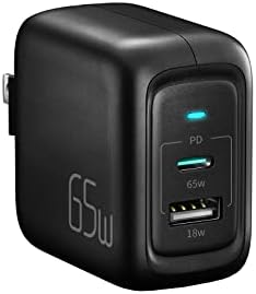 imuto 65W USB C Compact Wall Charger， GaN PPS Fast Dual-Port Foldable Travel Charger for MacBook Pro/Air， Chromebook， GalaxyBook， XPS 13， Pixelbook， Surface， iPad Pro， Steam Deck， and More
