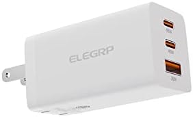 ELEGRP USB C 65W GaN Charger Cube， Dual Port PD Power Delivery Fast Type C Charging Block， Wall Charger with Foldable Plug for iPhone 14/13/12/11， XS/XR/X， iPad， AirPods， MacBook， Pixel， Galaxy & More