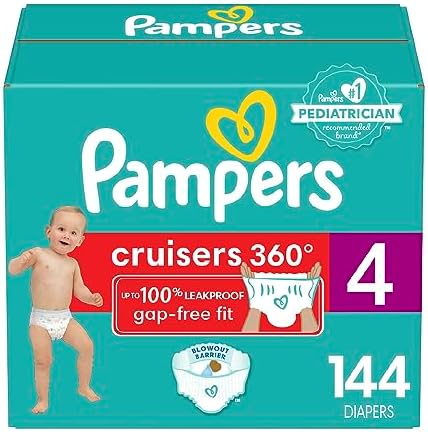 Pampers Cruisers 360 Diapers Size 4， 144 count - Disposable Diapers