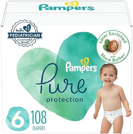 Pampers Pure Protection Diapers Size 6， 108 count - Disposable Diapers