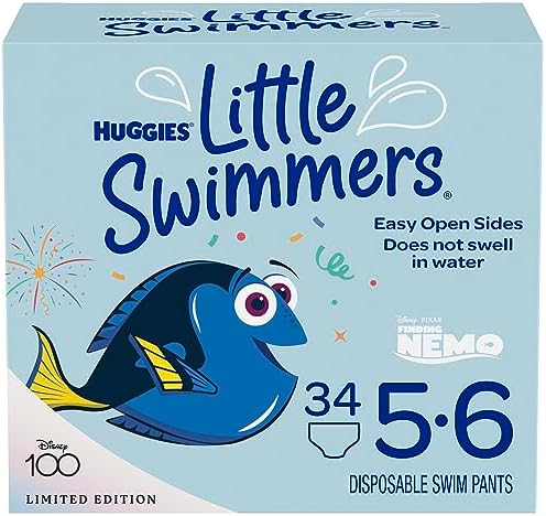 Huggies Little Swimmers Disposable Swim Diapers， Size 5-6 (32+ lbs)， 34 Ct