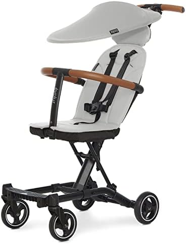 Evolur Cruise Rider Stroller with Canopy， Lightweight Umbrella Stroller with Compact Fold， Easy to Carry Travel Stroller - Koala Gray