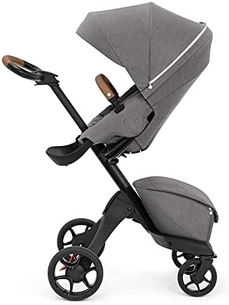 Stokke Xplory X， Modern Grey - Luxury Stroller - Adjustable for Both Baby & Parents’ Comfort - Padding， Harness & Reflective Zipper for Added Safety - Folds in One Step
