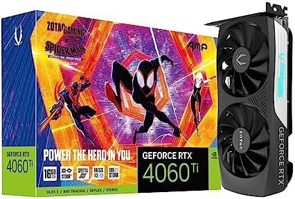 ZOTAC Gaming GeForce RTX 4060 Ti 16GB AMP Spider-Man: Across The Spider-Verse Inspired Graphics Card Bundle， ZT-D40620F-10SMP