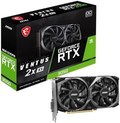 MSI Gaming GeForce RTX 3050 8GB GDRR6 128-Bit HDMI/DP PCIe 4 Torx Twin Fans Ampere OC Graphics Card (RTX 3050 Ventus 2X XS 8G OC)