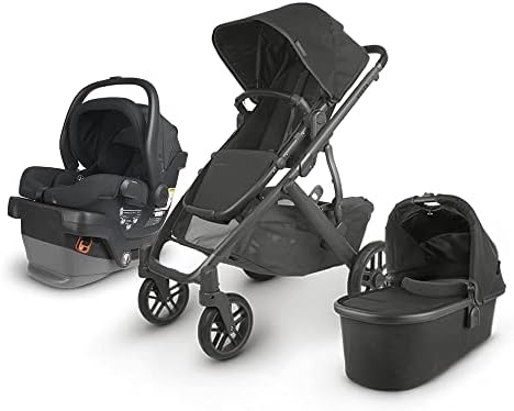 Vista V2 Stroller - Jake (Black/Carbon/Black Leather) + MESA V2 Infant Car Seat - Jake (Charcoal)
